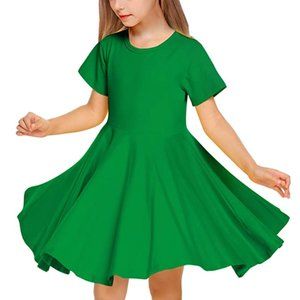 NEW Girls Deep Red A Line Skater Swing Dress